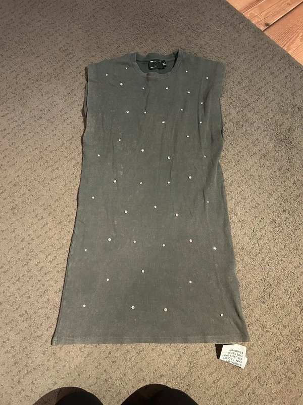 ASOS ASOS Embellished acid wash mini dress - Size 12 - 1