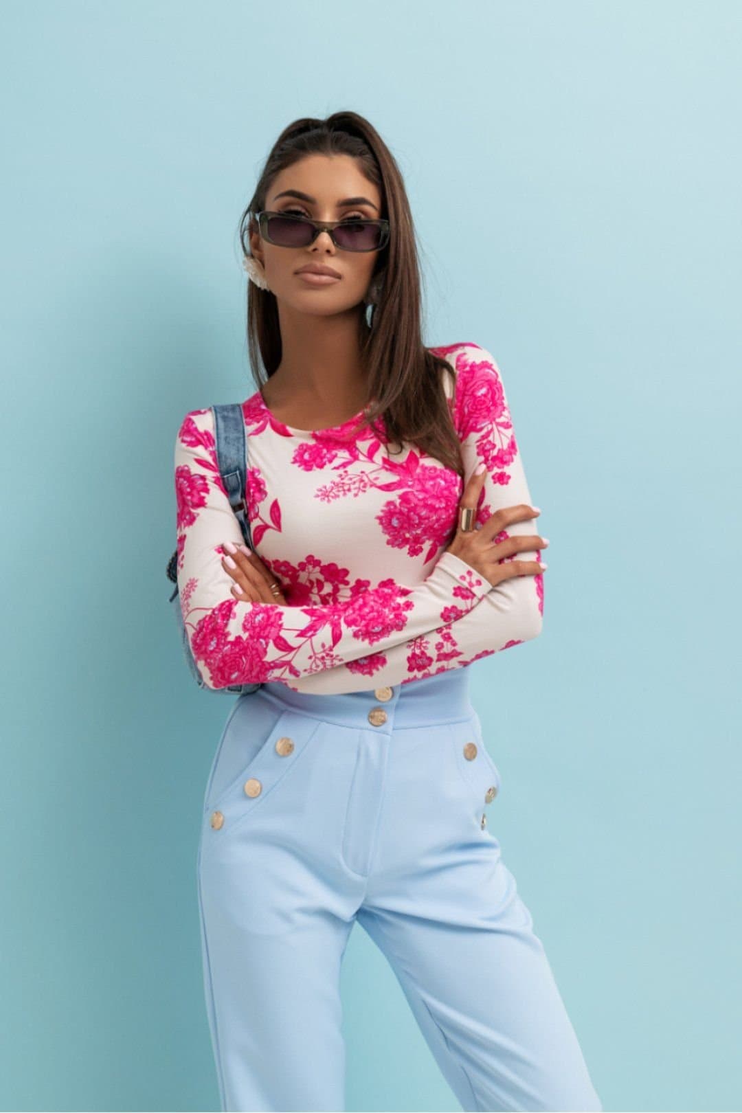 Love Lace Love Lace Women's KAY Blue Cigarette Trousers for Comfort