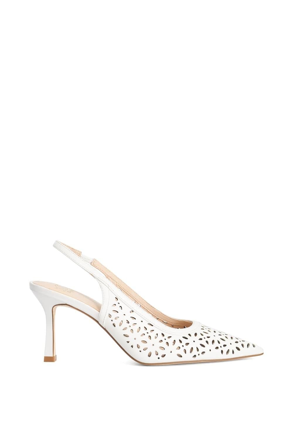Dune London Dune London Women's 'Corfu' Leather Heeled Sandals in White