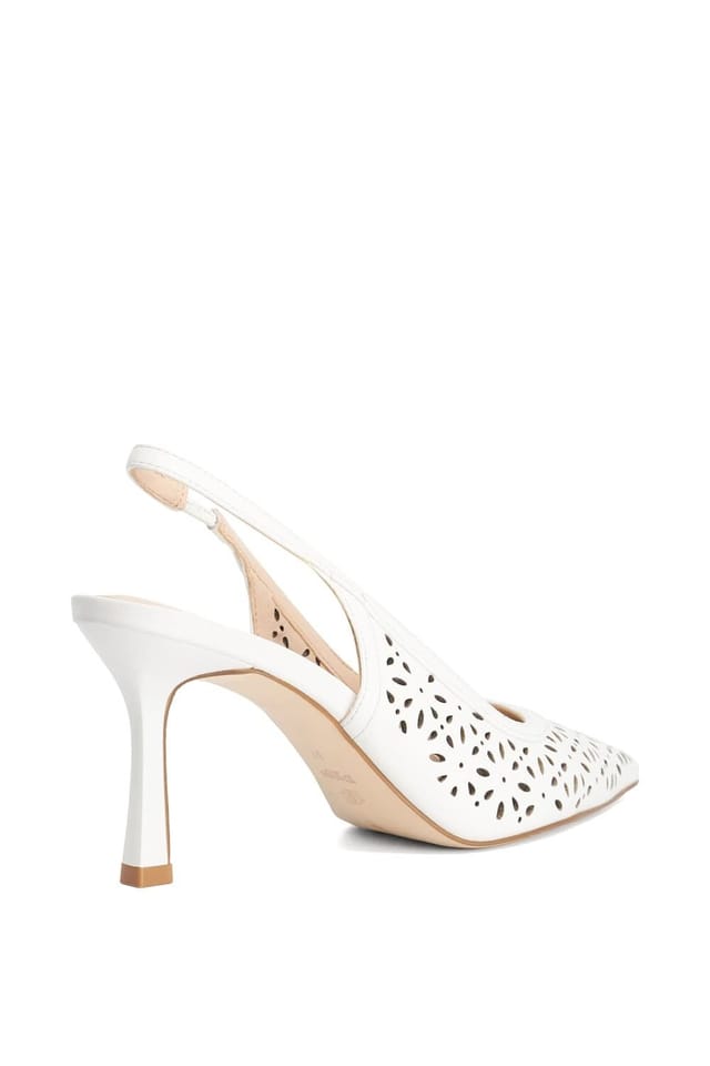 Dune London Dune London Women's 'Corfu' Leather Heeled Sandals in White - 3