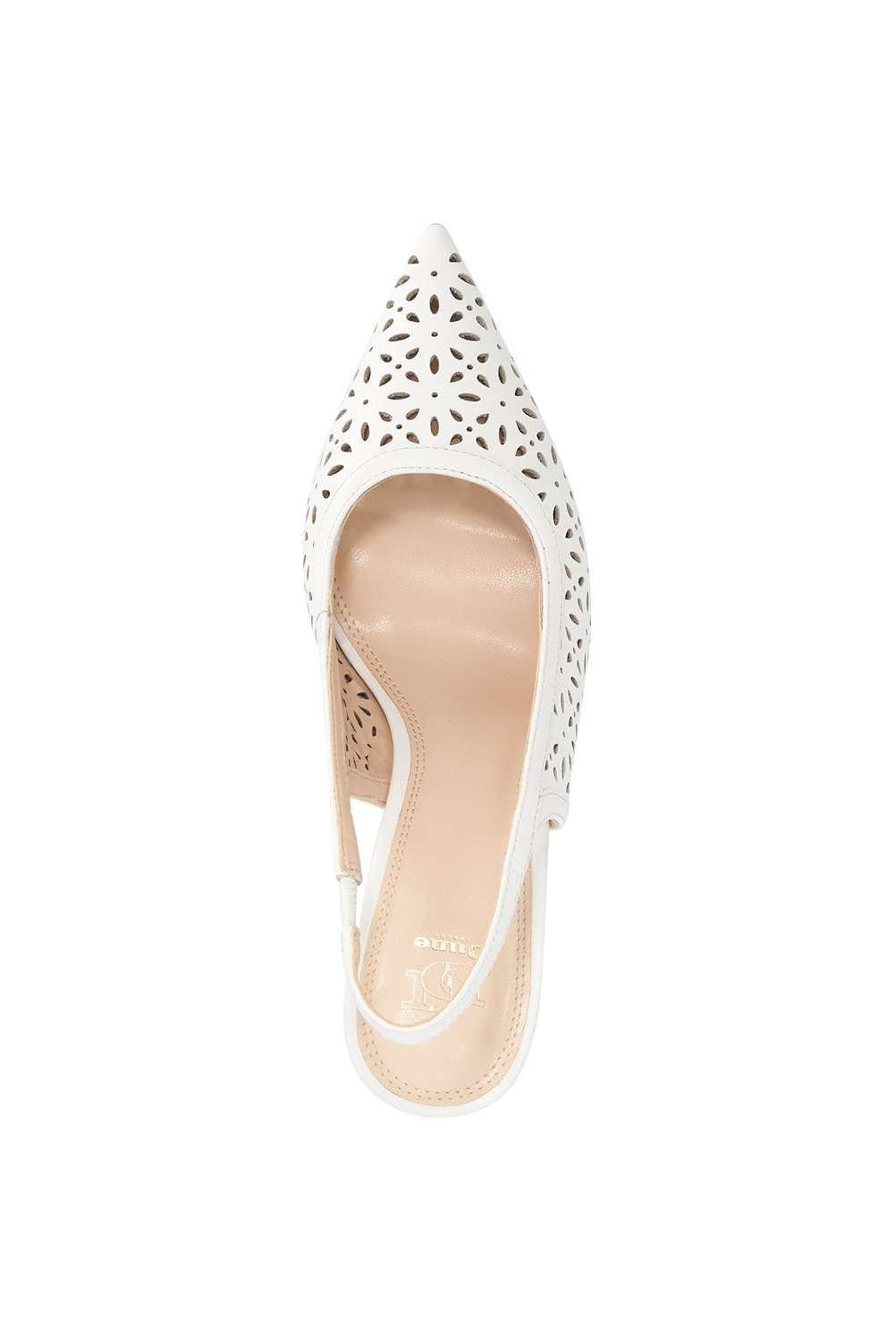 Dune London Dune London Women's 'Corfu' Leather Heeled Sandals in White - 4