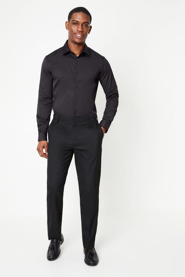 Burton Burton Men's Black Tailored Fit Smart Trousers - 2