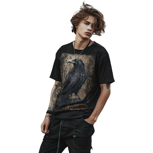 Spiral Spiral Men's RAVEN WISE - T-Shirt Black - 3