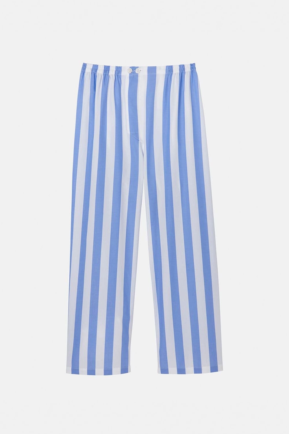 British Boxers British Boxers Men's "Boat Blue" Stripe Crisp Cotton Pyjama Set in Light Blue - 4