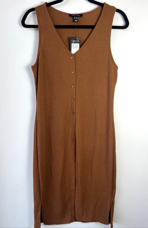New Look New look - sleveless knit long top - size 10 - brown