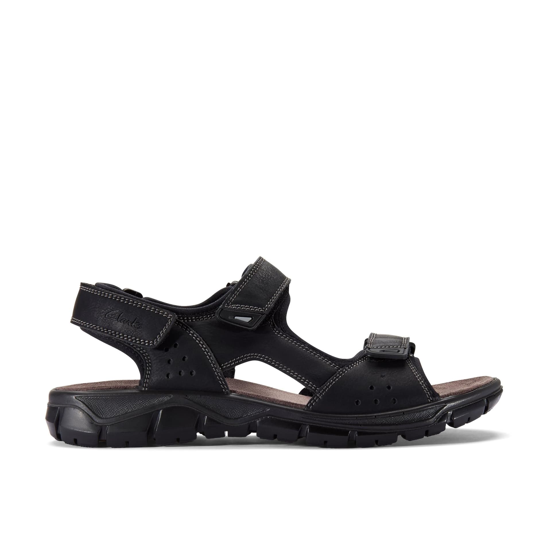 Clarks Clarks Men's Napoli Tide Black Flat Sandals, Walking