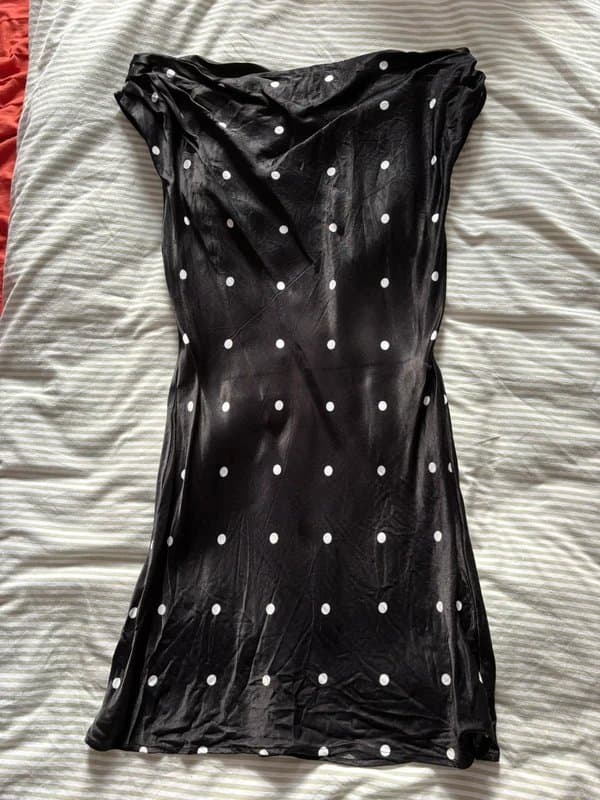 ASOS ASOS satin drape polka dot dress