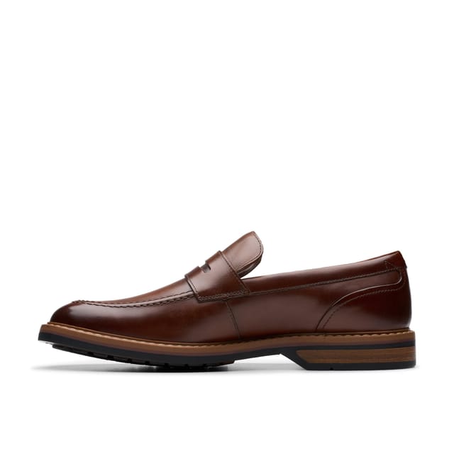 Clarks Clarks Men's Aldwin Step Loafer Mid Tan Leather Loafers, Slip Ons in Brown - 2