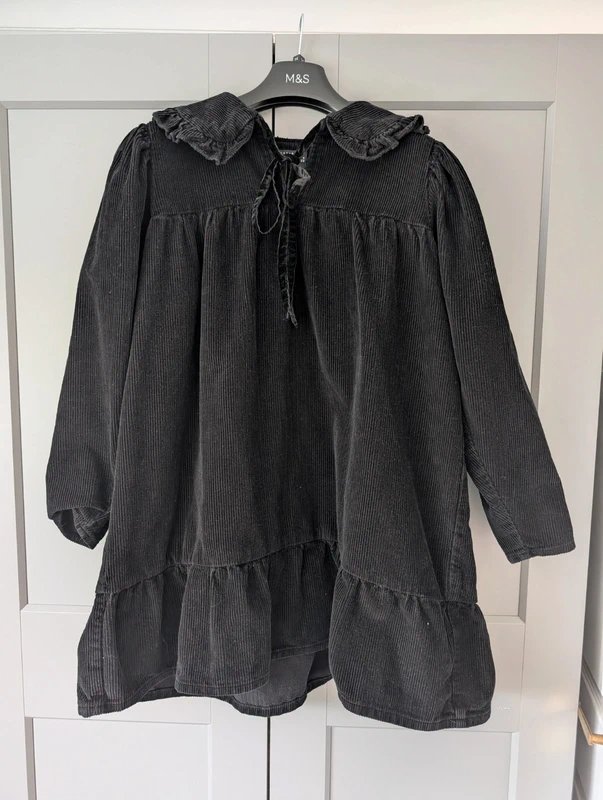 ASOS Design ASOS design a line coudroy empire waist peter Pan collar mini dress - 1