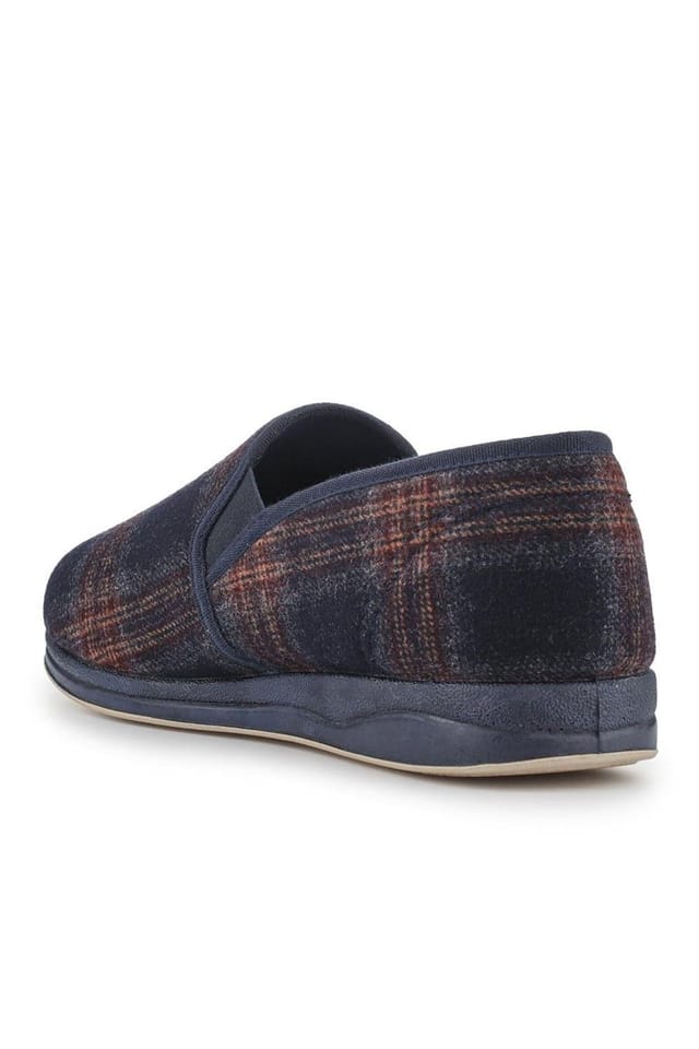 Pavers Pavers Men's Wide Fit Memory Foam Slippers in Navy - 3