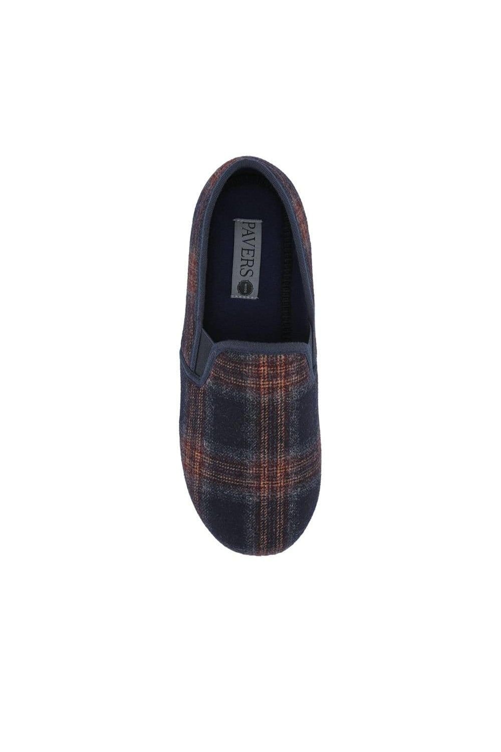 Pavers Pavers Men's Wide Fit Memory Foam Slippers in Navy - 4