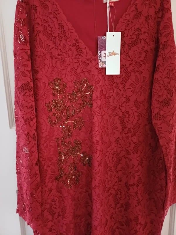 ASOS red embroidery dress