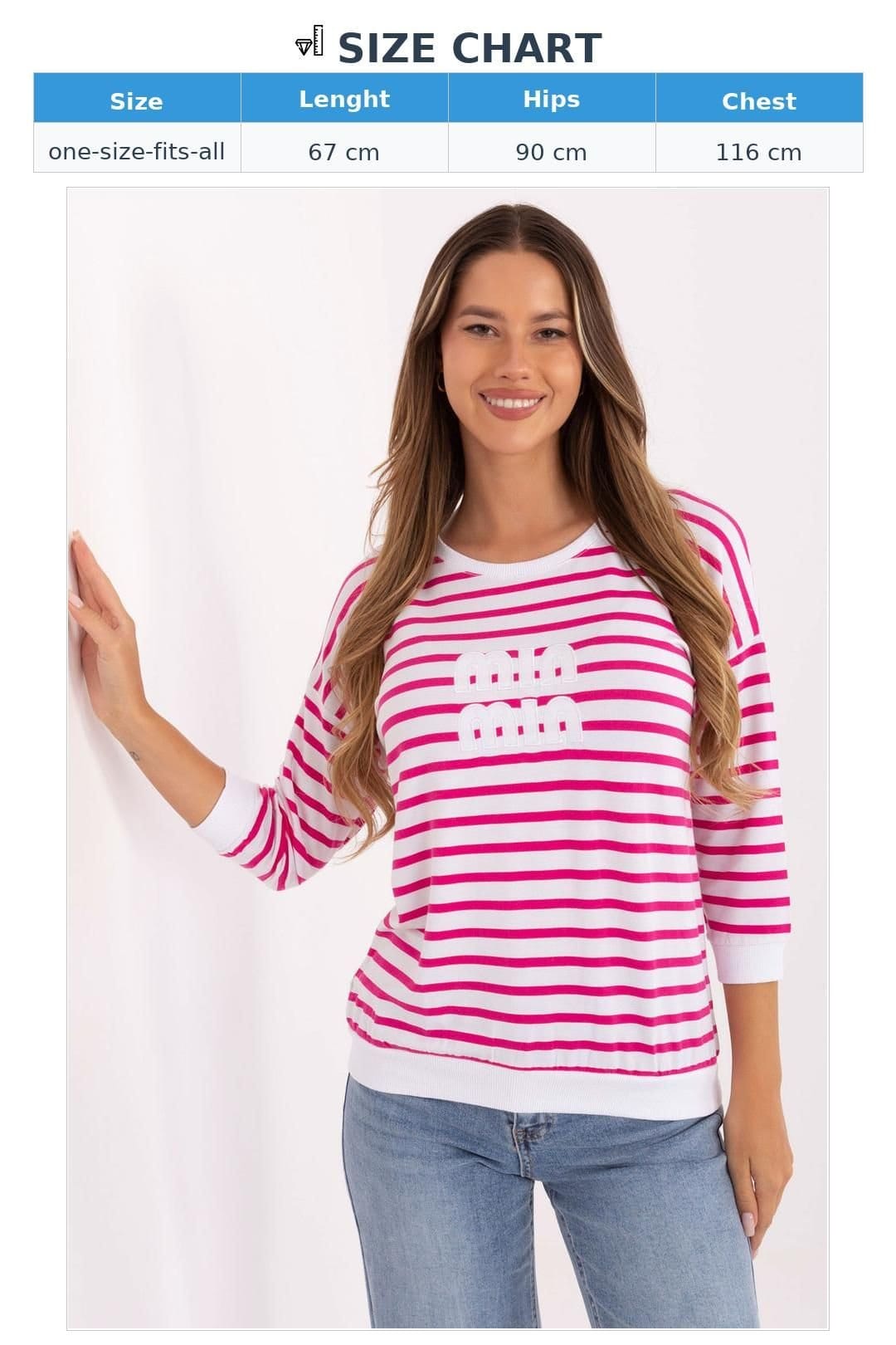 Love Lace Love Lace Women's Soft Micromodal Elastane Striped Blouse Style 217311 in Pink - 4