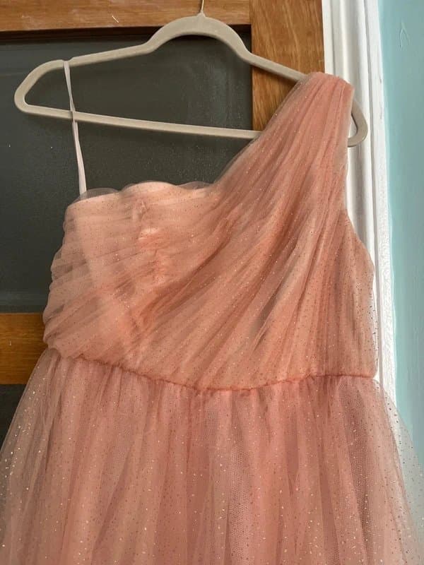 Coast Soft pink tulle sparkling prom gown