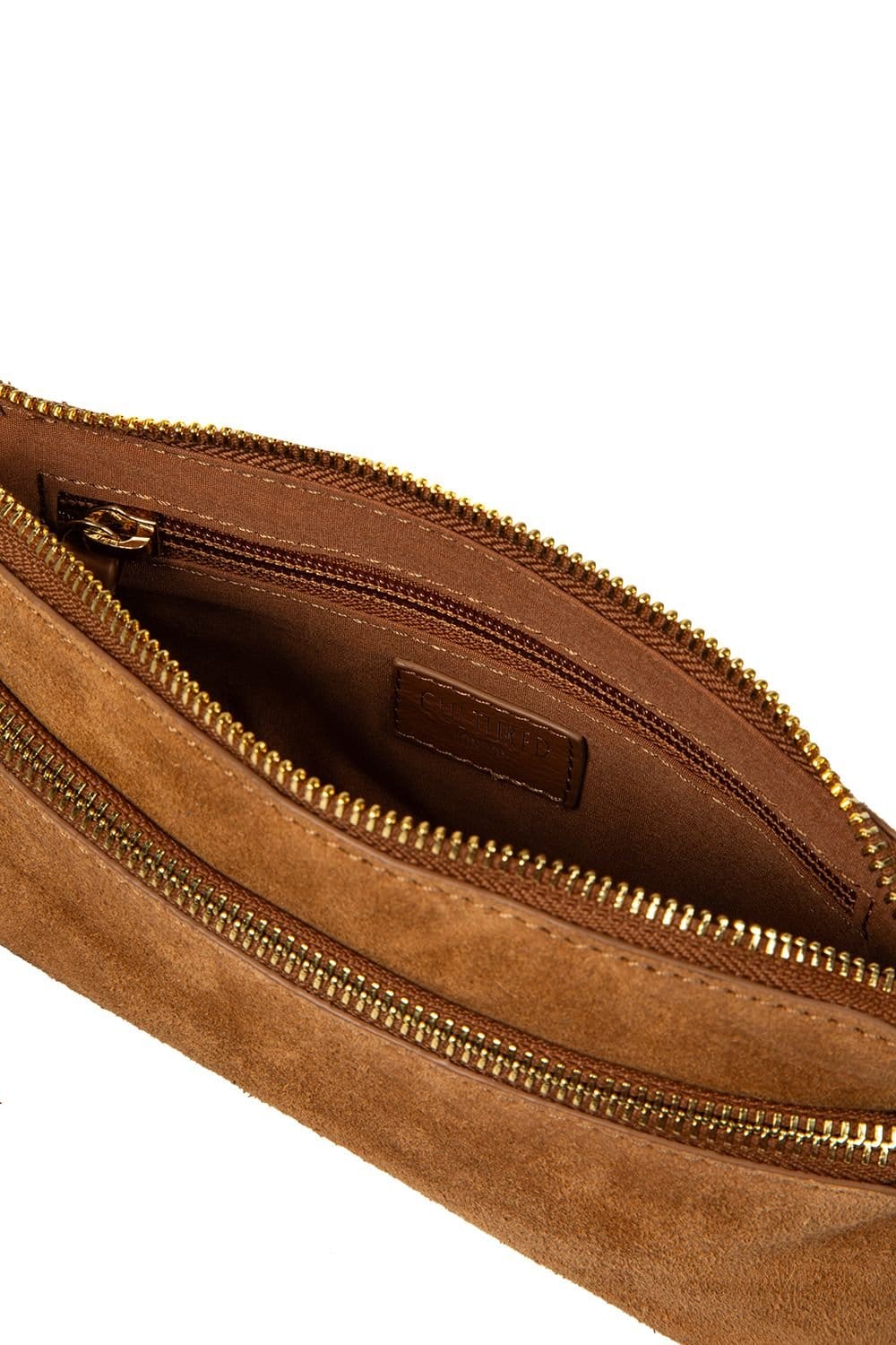 Cultured London Cultured London Women's 'Rosalia' Suede & Leather Evening & Clutch Bag in Tan - 4