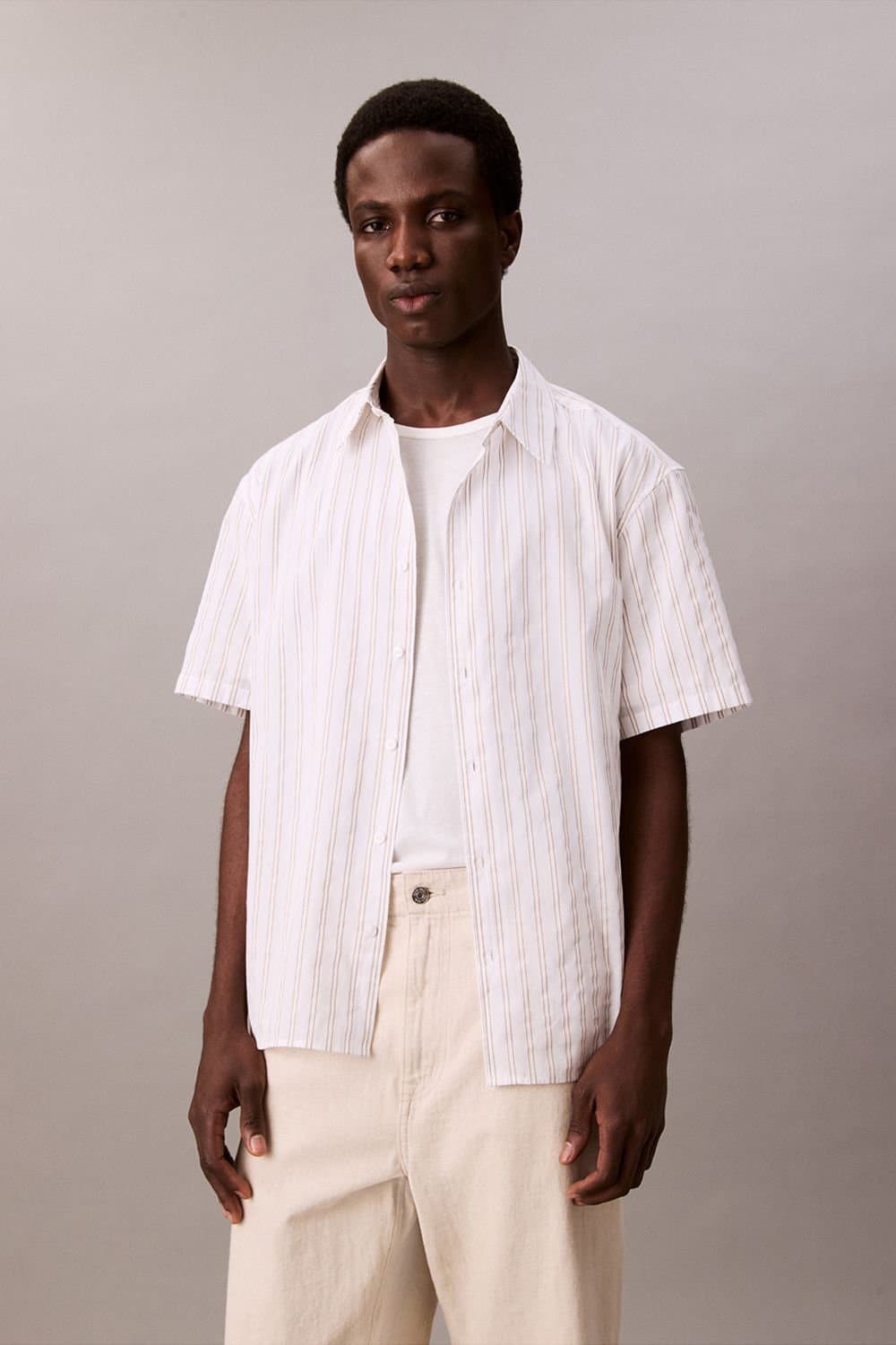 Calvin Klein Calvin Klein Men's Ss Supima Chest Emb Crewneck Tee White