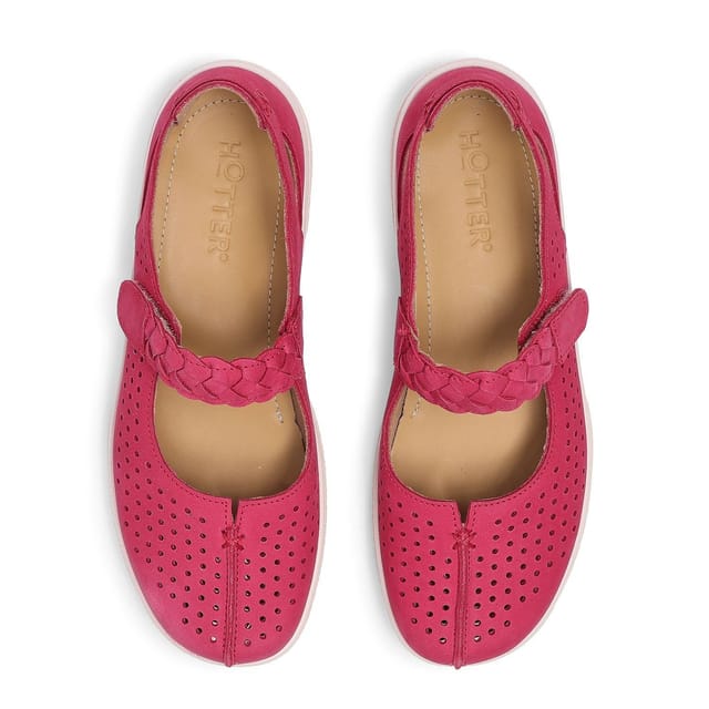 Hotter Hotter Women's Wide Fit 'Quake II' Classic Mary Janes in Bright Pink - 3
