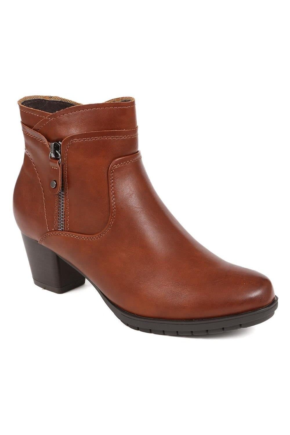 Pavers Pavers Women's Block Heel Ankle Boots in Tan