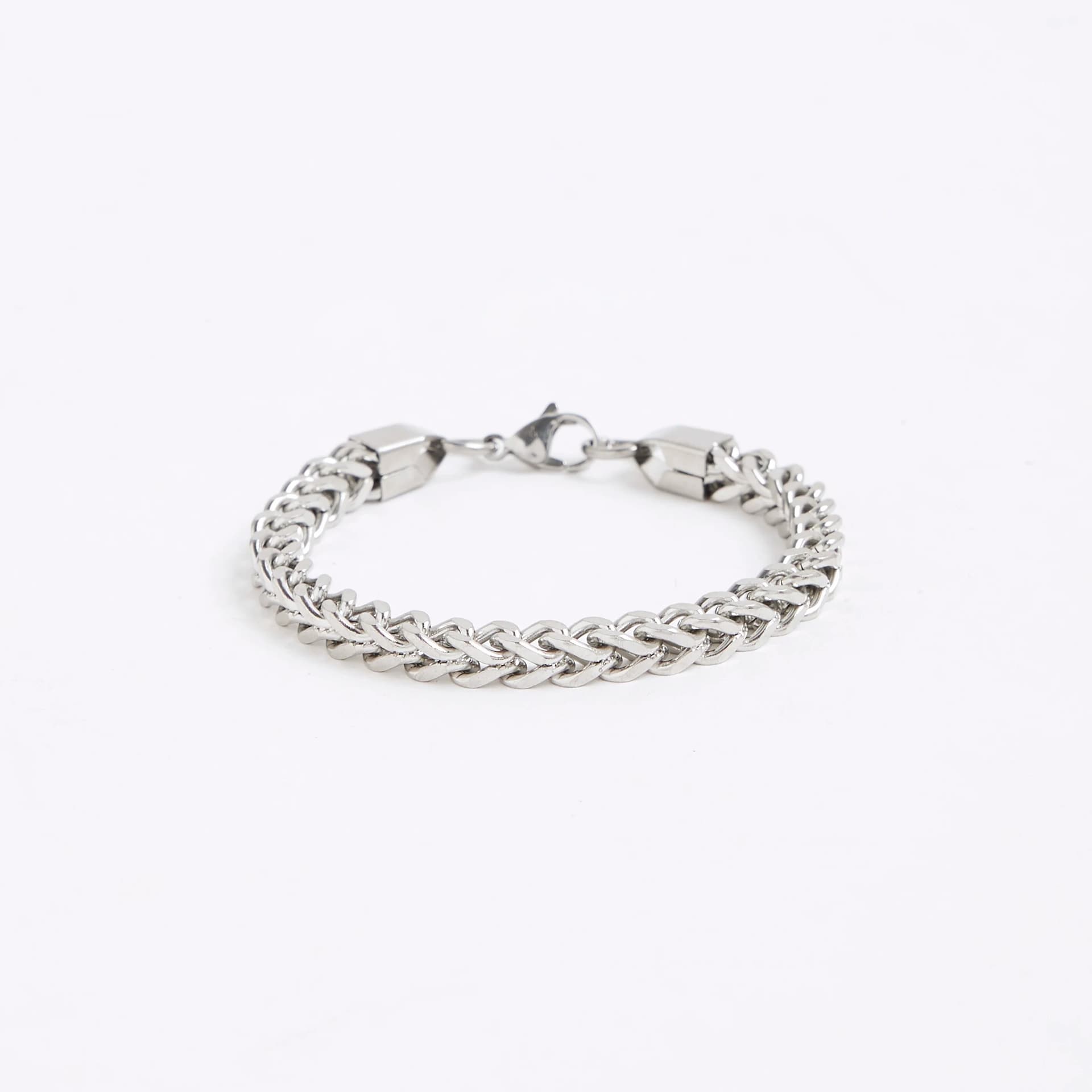 River Island Mens River Island Silver Steel Chunky Chain Bracelet