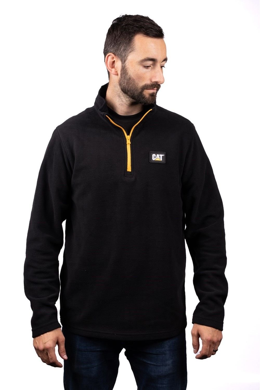 Caterpillar Caterpillar Men's Cat Microfleece Quarter Zip in Black - 3