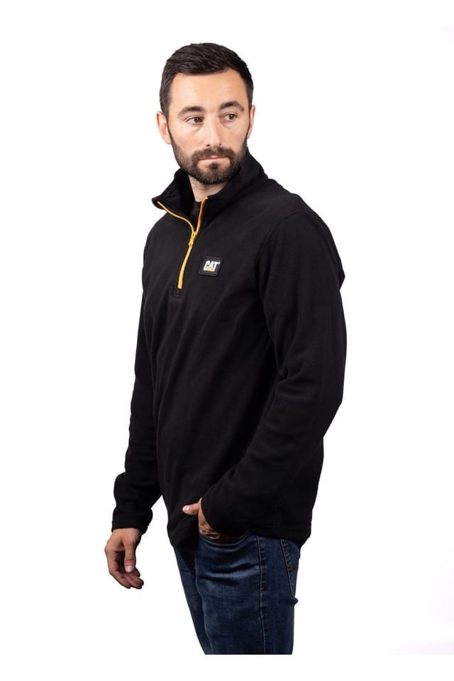 Caterpillar Caterpillar Men's Cat Microfleece Quarter Zip in Black - 3