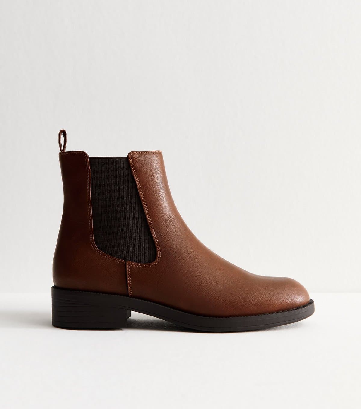 New Look Women's Brown Faux Leather Chelsea Boots Vegan New Look