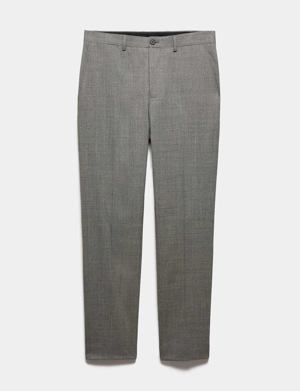 Marks & Spencer M&S Slim Fit Wool Blend Suit Trousers Charcoal Mix