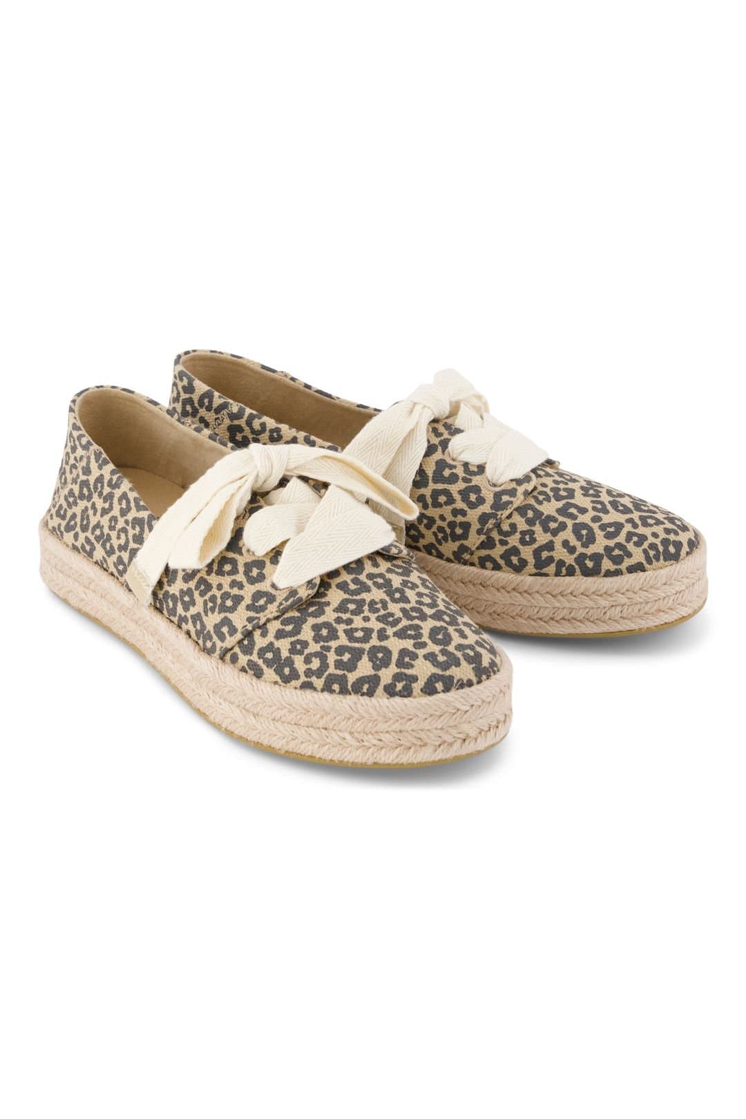 TOMS Toms Women's Carolina Lace Up Leopard Espadrille Beige