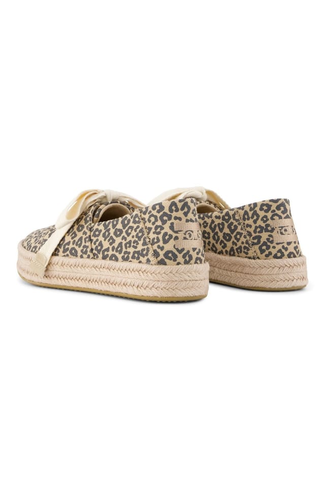 TOMS Toms Women's Carolina Lace Up Leopard Espadrille Beige - 2