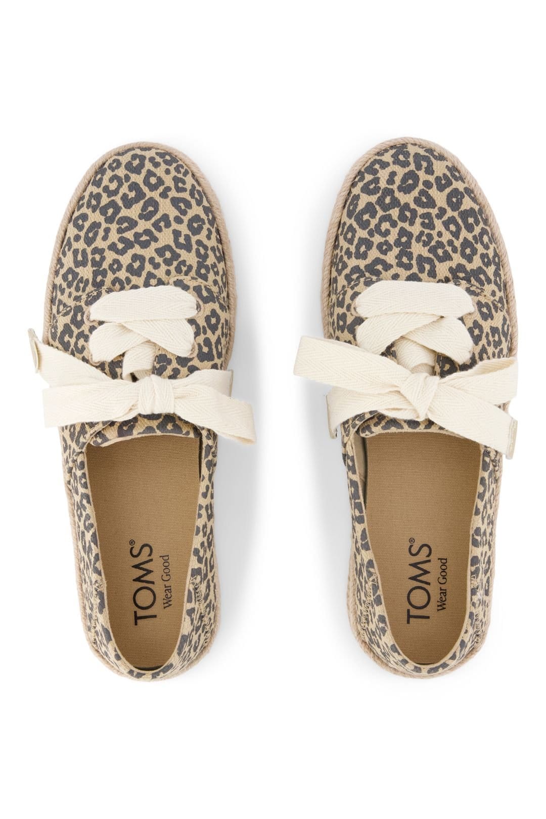 TOMS Toms Women's Carolina Lace Up Leopard Espadrille Beige - 4