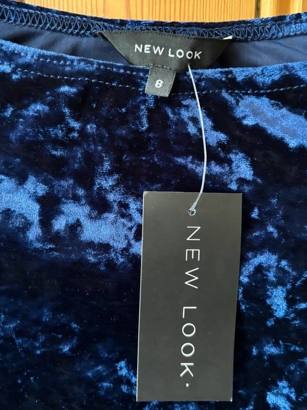 New Look Dark Blue Velvet Bodycon Dress