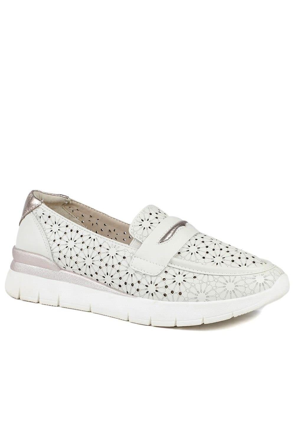 Pavers Pavers Women's Arch Support Leather Slip On Shoes in Cream