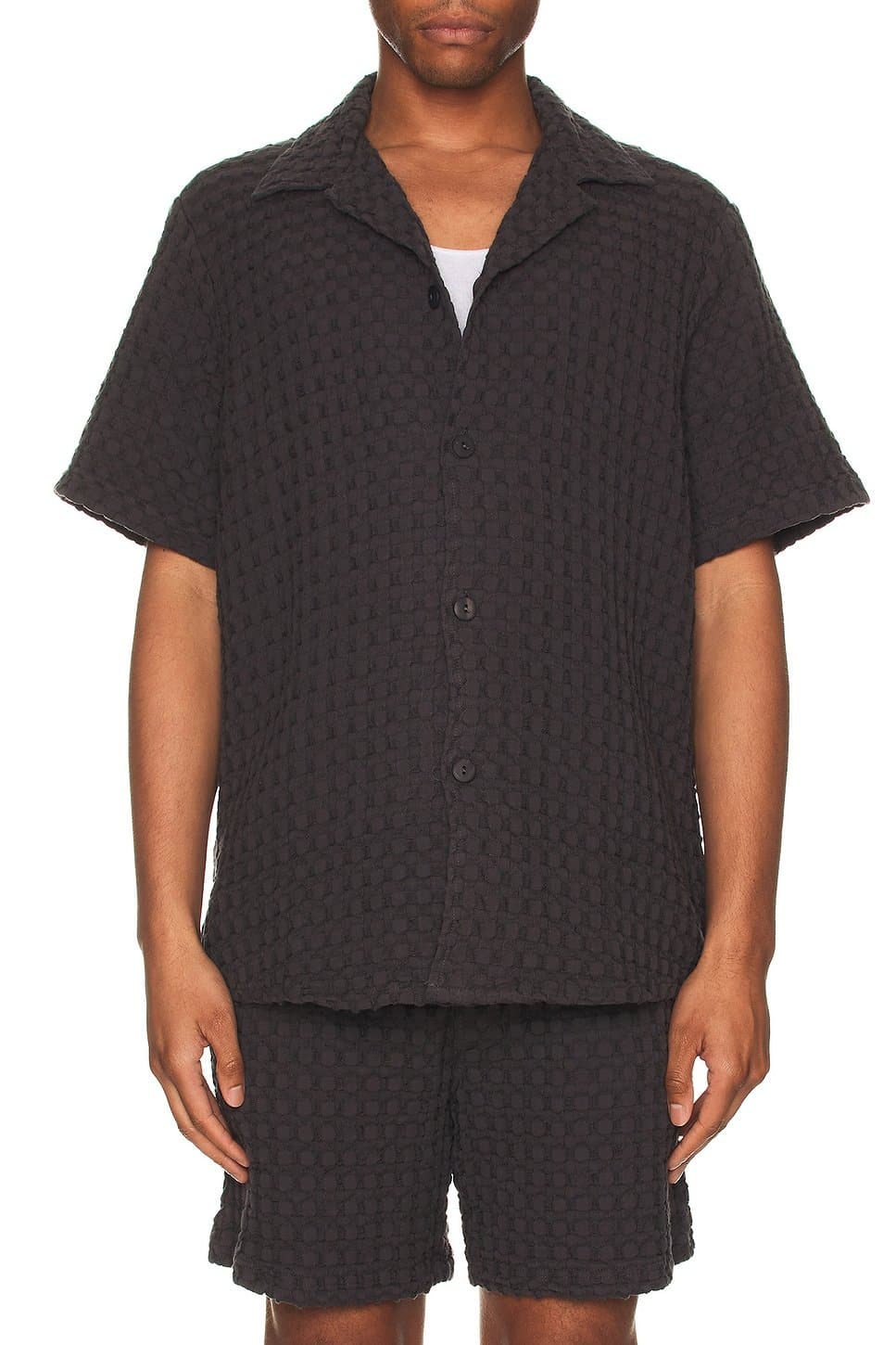 revolve Nearly Black Cuba Waffle Shirt