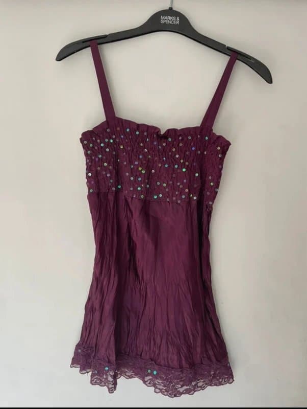 New Look vintage new look sequin lace cami top