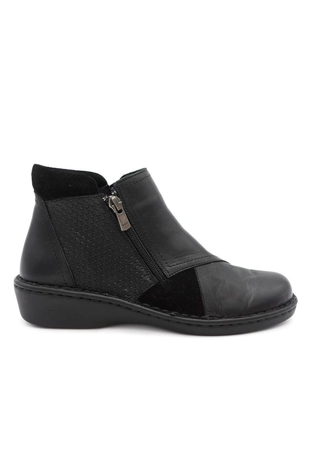 Pavers Pavers Women's Smart Zip Up Leather Ankle Boots in Black - 2