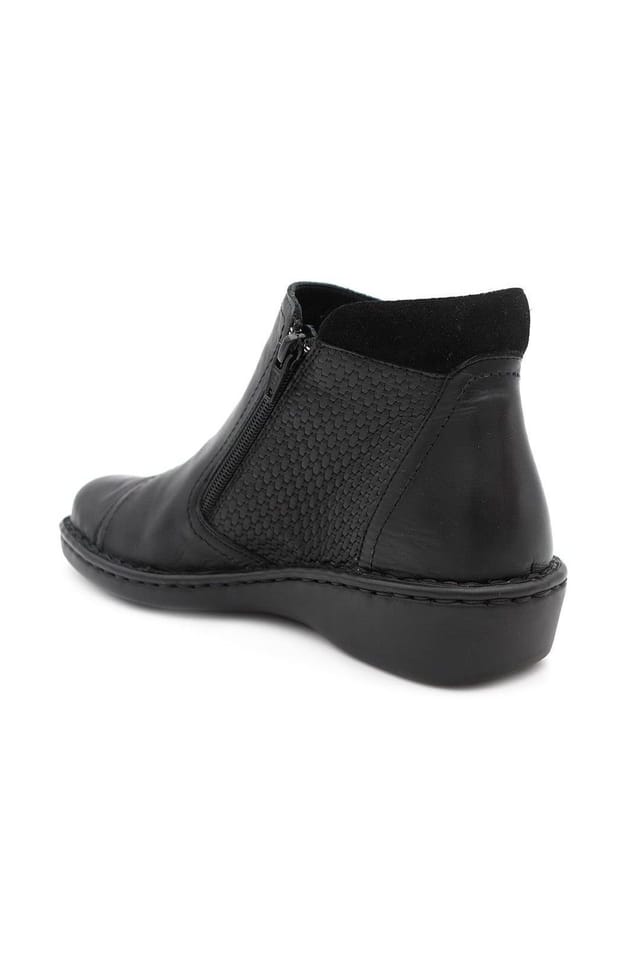 Pavers Pavers Women's Smart Zip Up Leather Ankle Boots in Black - 3