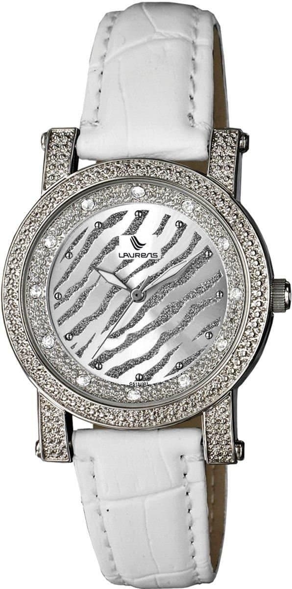 Laurens Basic Laurens Basic Women's Cint. Pell Silver Watch in White