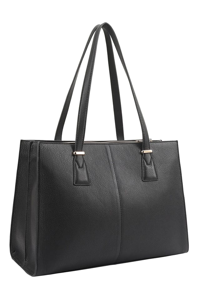 Sosandar SOSANDAR Women's Richmond Leather Shoulder Bag in Black - 2