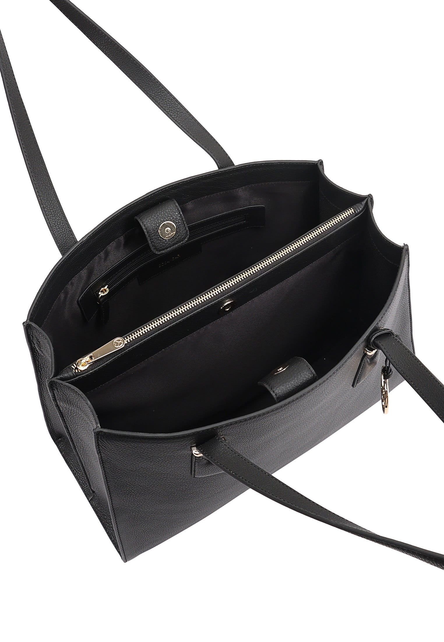 Sosandar SOSANDAR Women's Richmond Leather Shoulder Bag in Black - 4