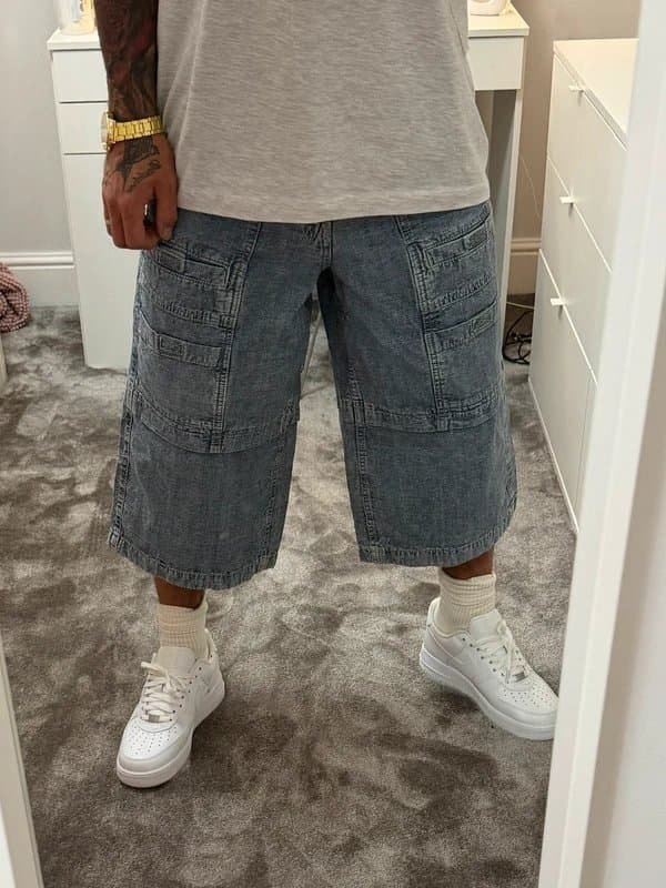 Bershka Bershka Super Baggy Denim Jorts W29 Blue Wash Y2K Skater BNWT