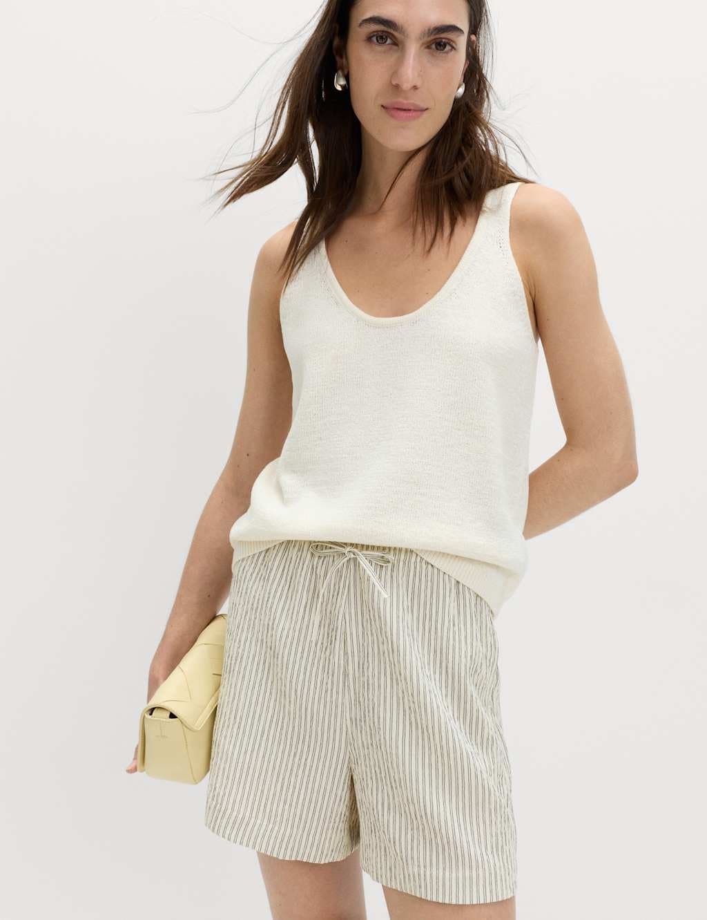 Marks & Spencer M&S Striped Shorts Navy Mix