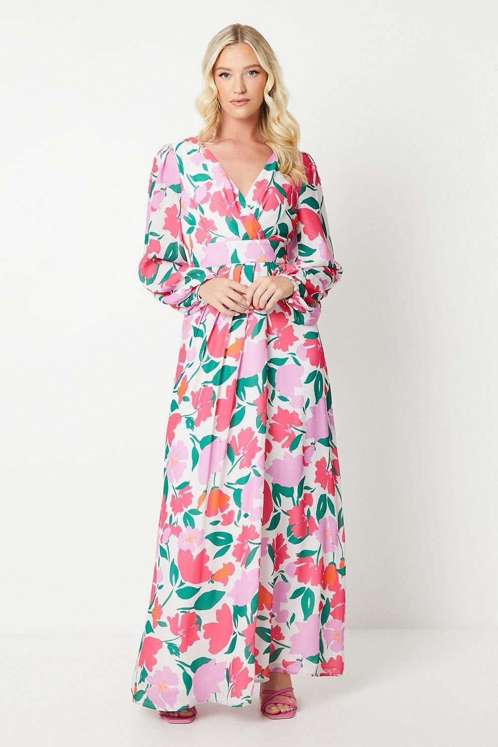 Debut London Debut London Women's by Coast Printed Peony Chiffon Maxi Dress - 2