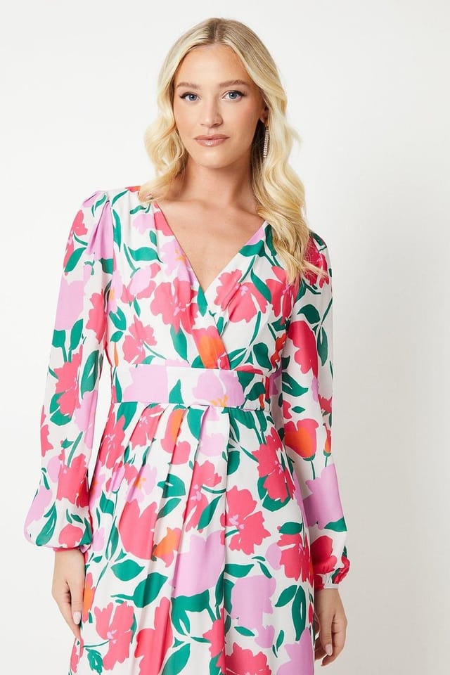 Debut London Debut London Women's by Coast Printed Peony Chiffon Maxi Dress - 2