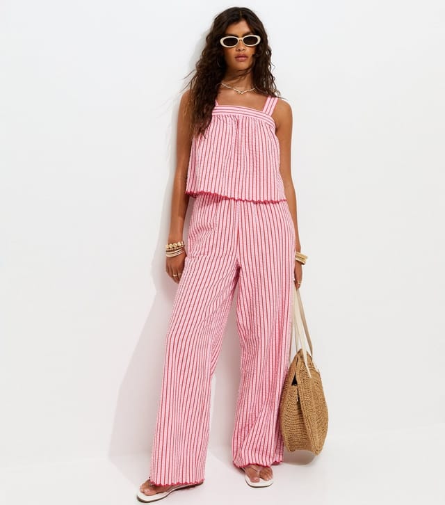 New Look Women's Pink Striped Square Neck Cami Top New Look - 2