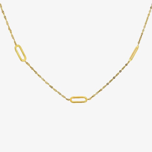 T.H.Baker T.H.Baker Women's 9ct Yellow Gold Paper Link Necklace 1.10.0484 - 2