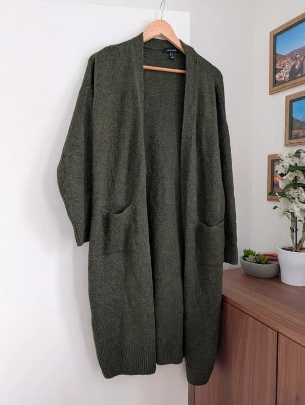 New Look Long Green Knit Cardigan New Look (L)