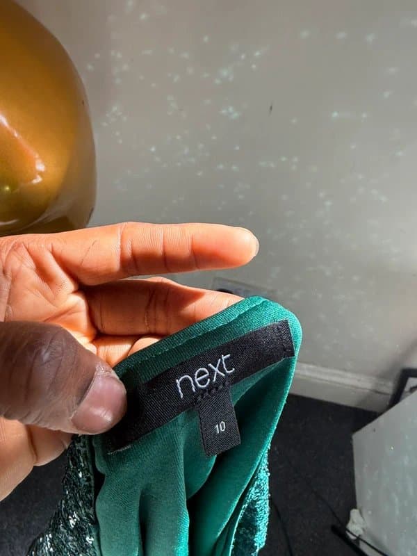 Next Teal Green Sequin Top-Uk 10