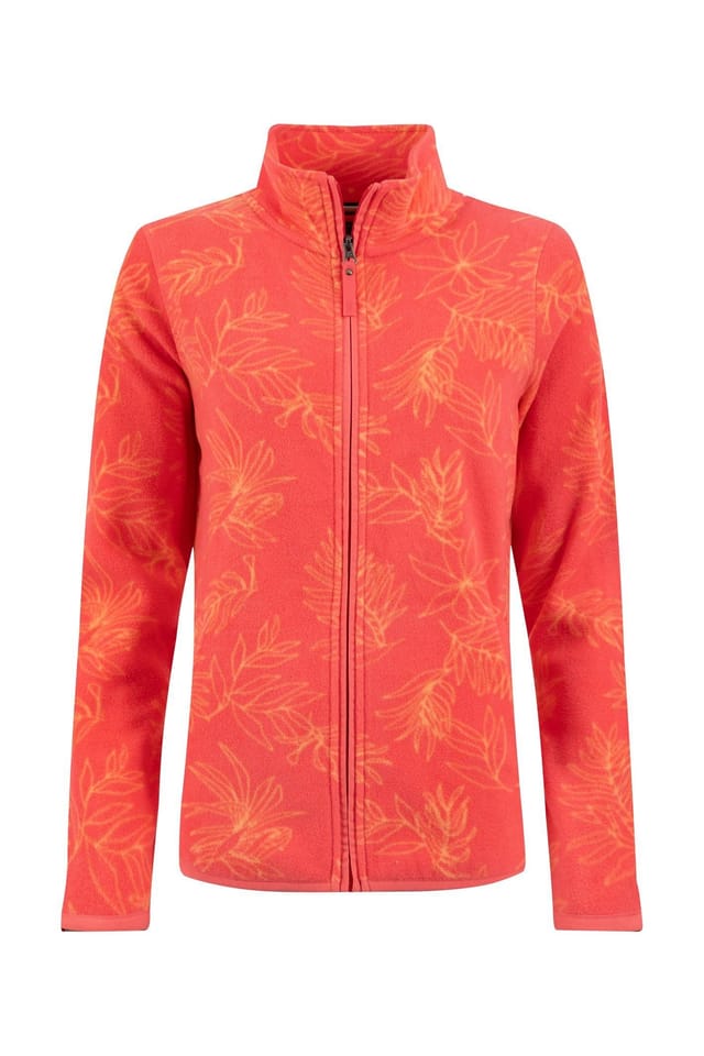 Weird Fish Weird Fish Women's Roch Full Zip Printed Microfleece in Coral - 2