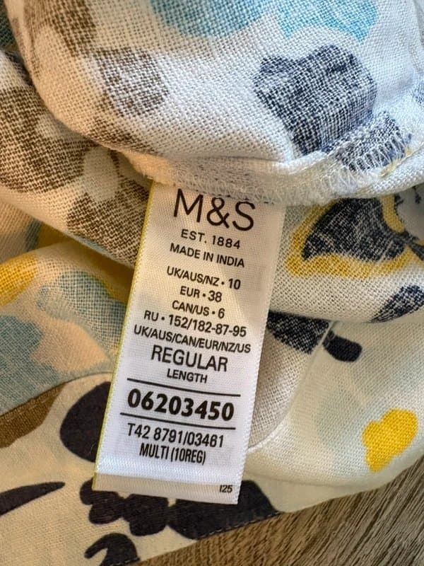 Marks & Spencer Marks and Spencer’s floral linen summer shift dress size 10 regular