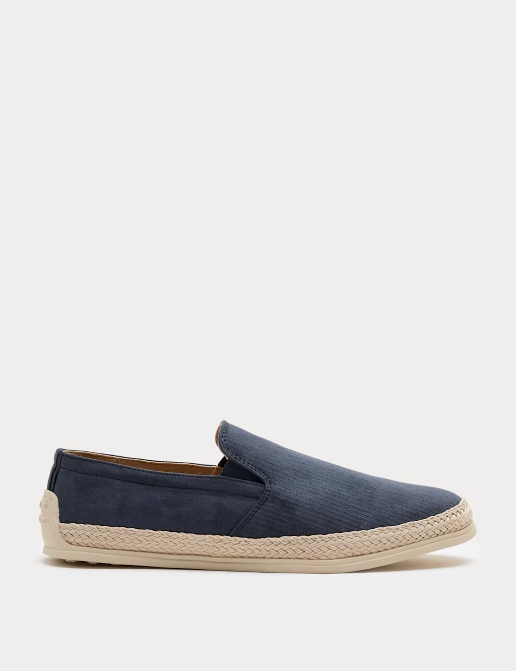 Marks & Spencer M&S Textured Canvas Jute Rimmed Espadrilles Mid Blue
